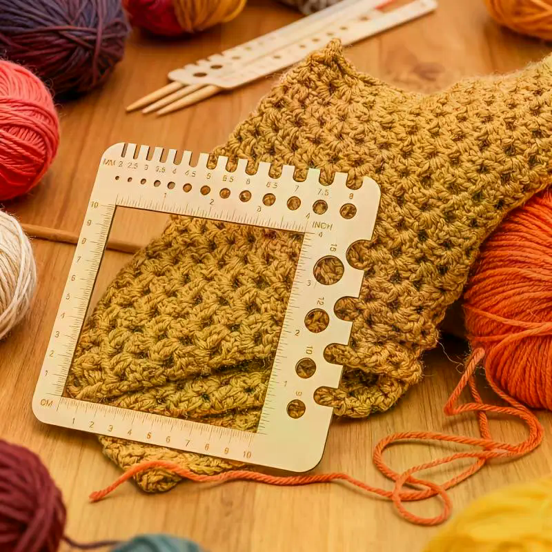 Wood Knitting Needle Gauge Squ - Embroidery Floss Thread avaliação e preço