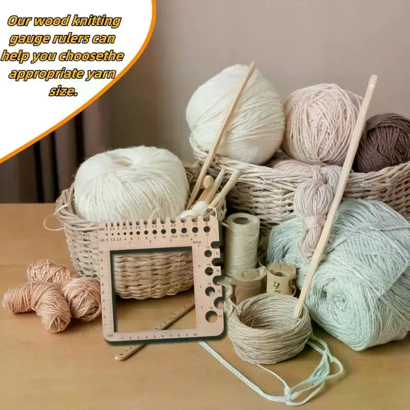 Wood Knitting Needle Gauge Squ - Embroidery Floss Thread avaliação e preço