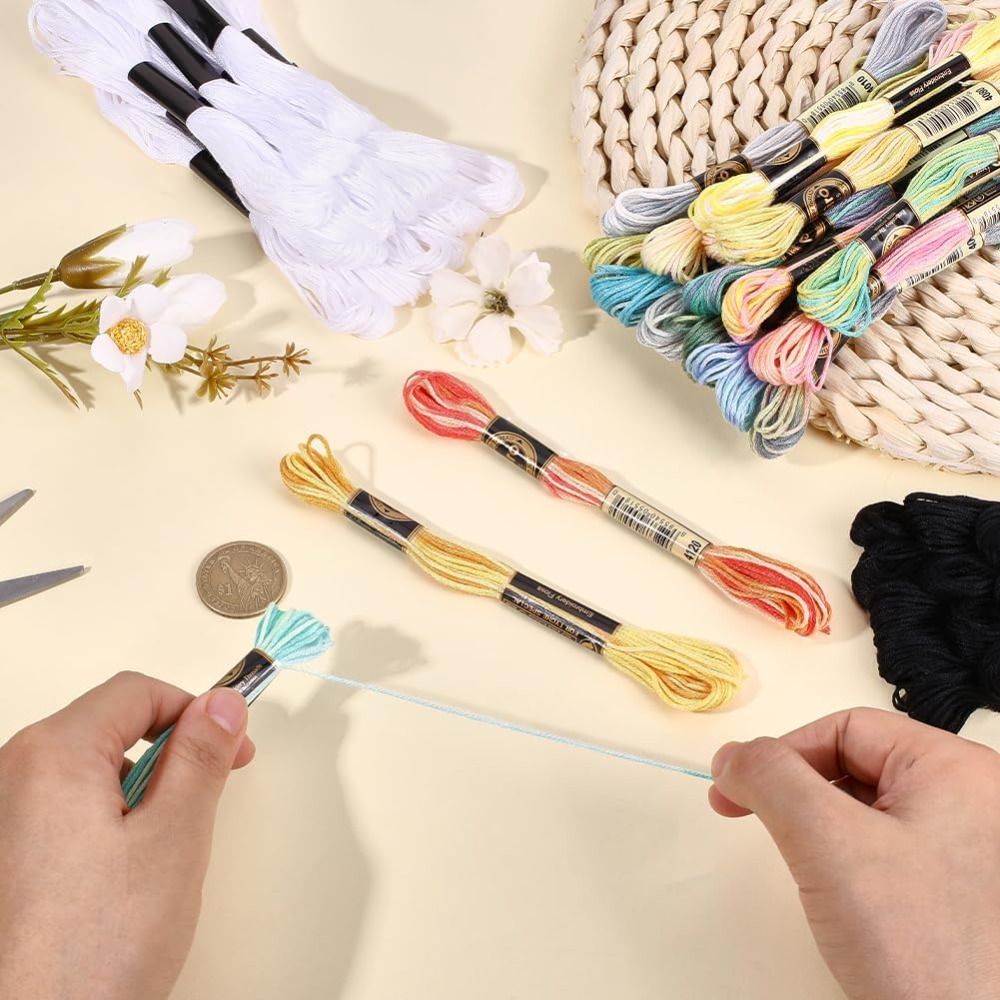 42 Skeins Polyester Embroidery - Embroidery Floss Thread avaliação e preço