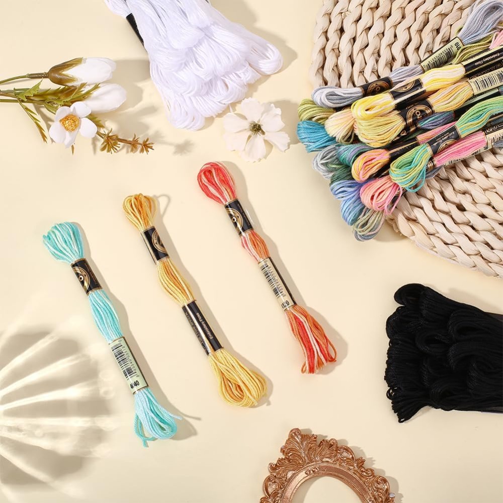 42 Skeins Polyester Embroidery - Embroidery Floss Thread avaliação e preço