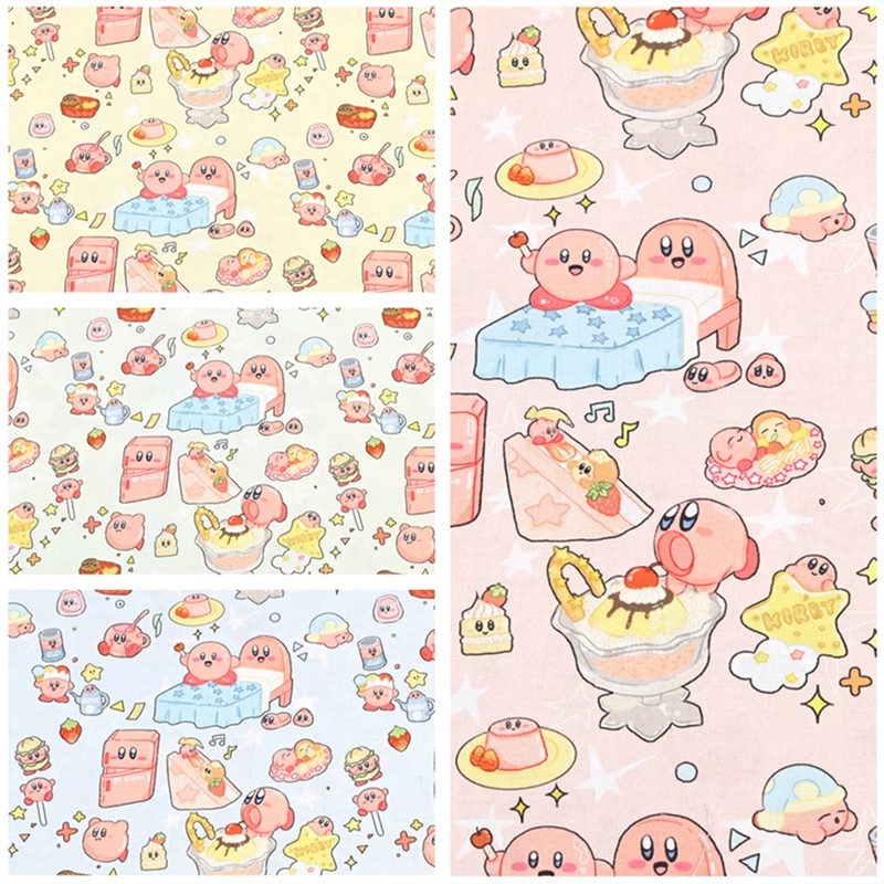 Cartoon Kirby 100 Cotton Fabri - Textile And Sewing Materials avaliação e preço