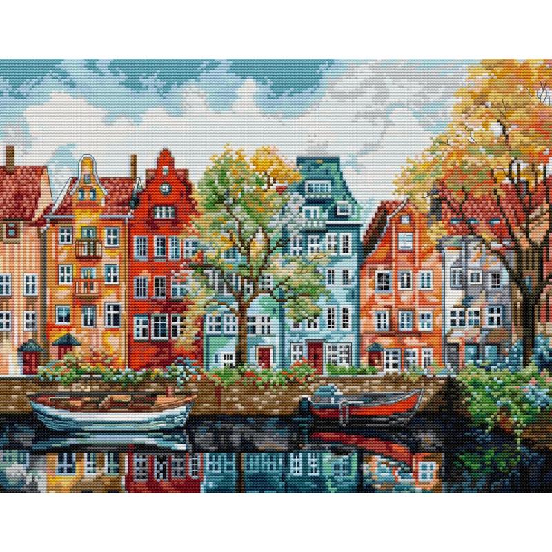Copenhagen Scenery Pattern Cro - Textile Sewing Patterns avaliação e preço