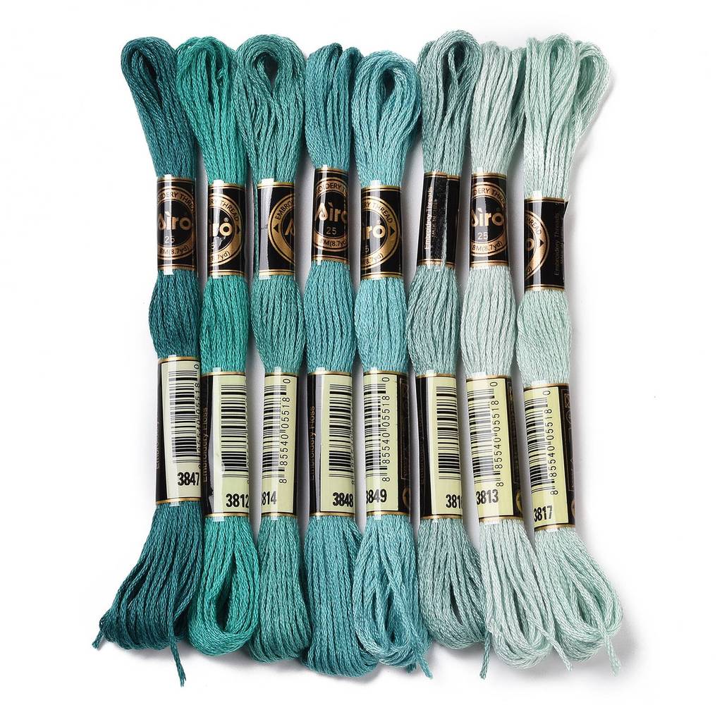 1Set 8 Skeins 0.5mm 6-Ply Poly - Embroidery Floss Thread avaliação e preço