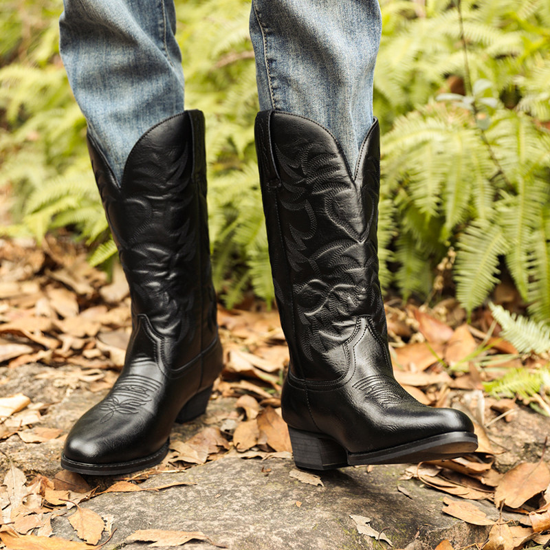 New Men Handmade Cowboy Boots  - Sewing Embroidery Fabric avaliação e preço