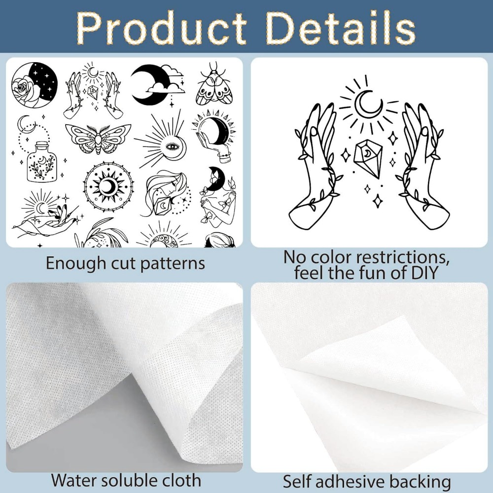 51Pcs Boho Moon Sun Water Solu - Sewing Embroidery Fabric avaliação e preço