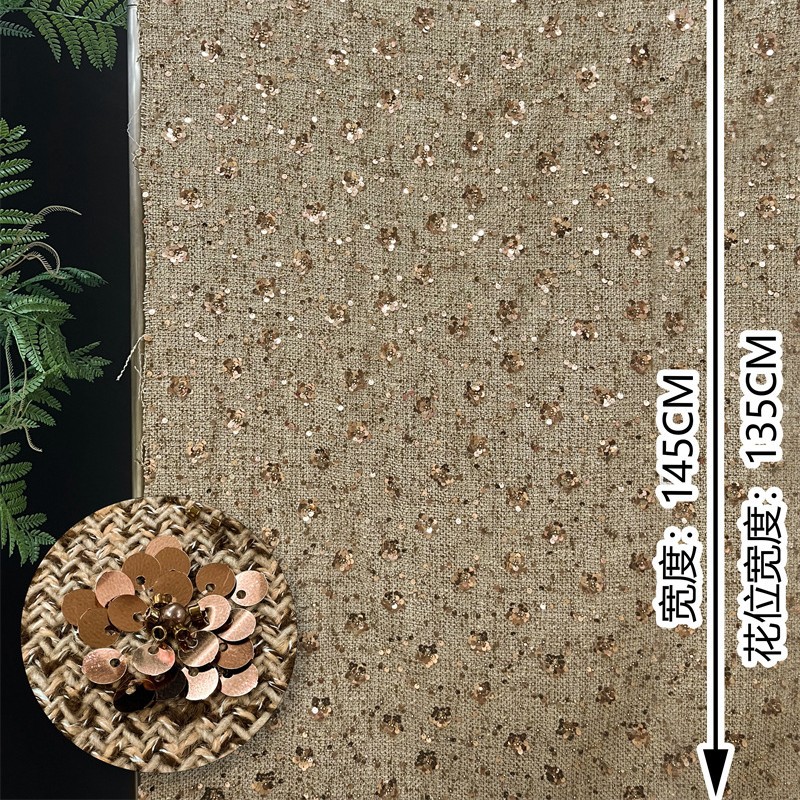 1 yard Heavy industry sequin e - Sewing Embroidery Fabric avaliação e preço