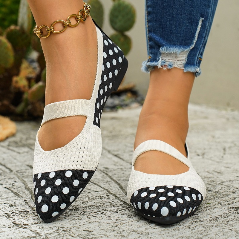 Women's Pointed-toe Polka Dot  - Sewing Knit avaliação e preço