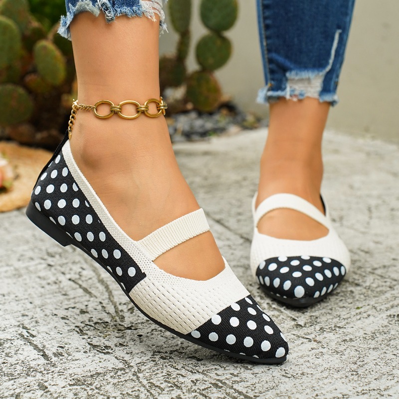Women's Pointed-toe Polka Dot  - Sewing Knit avaliação e preço