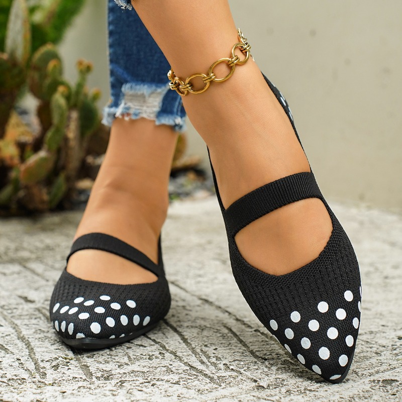 Women's Pointed-toe Polka Dot  - Sewing Knit avaliação e preço