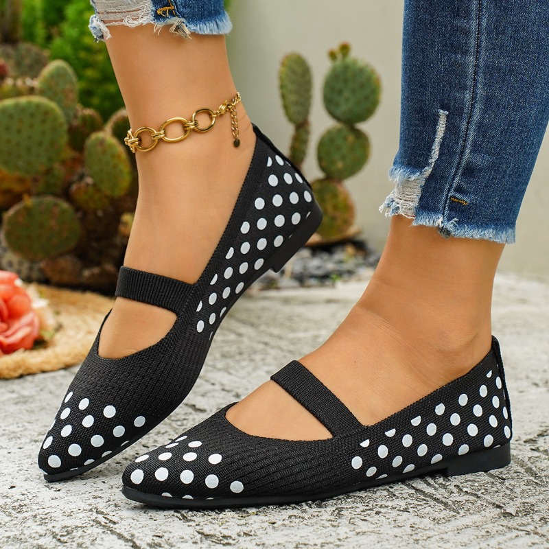 Women's Pointed-toe Polka Dot  - Sewing Knit avaliação e preço